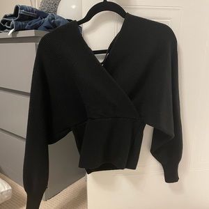 m boutique crossover black sweater